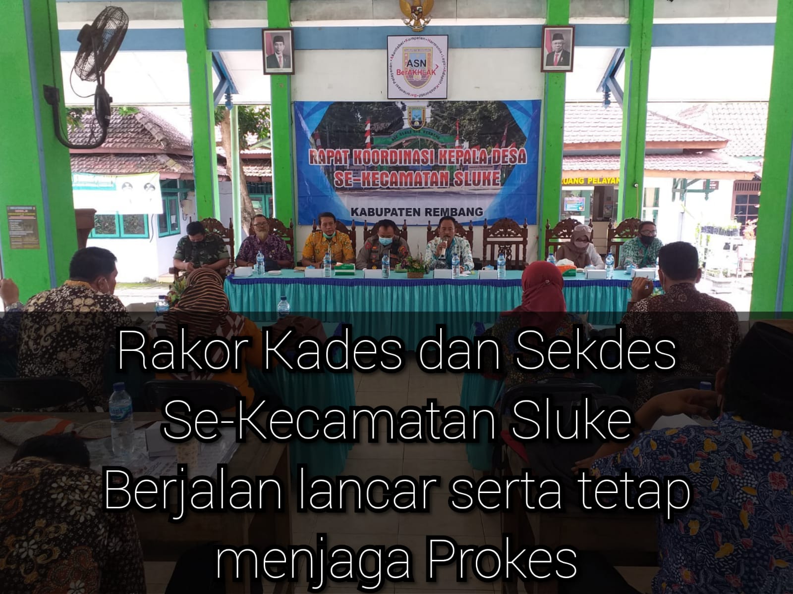 Rakor Kades - Sekdes Se-Kecamatan Sluke Berjalan Lancar serta Tetap Menjaga Prokes